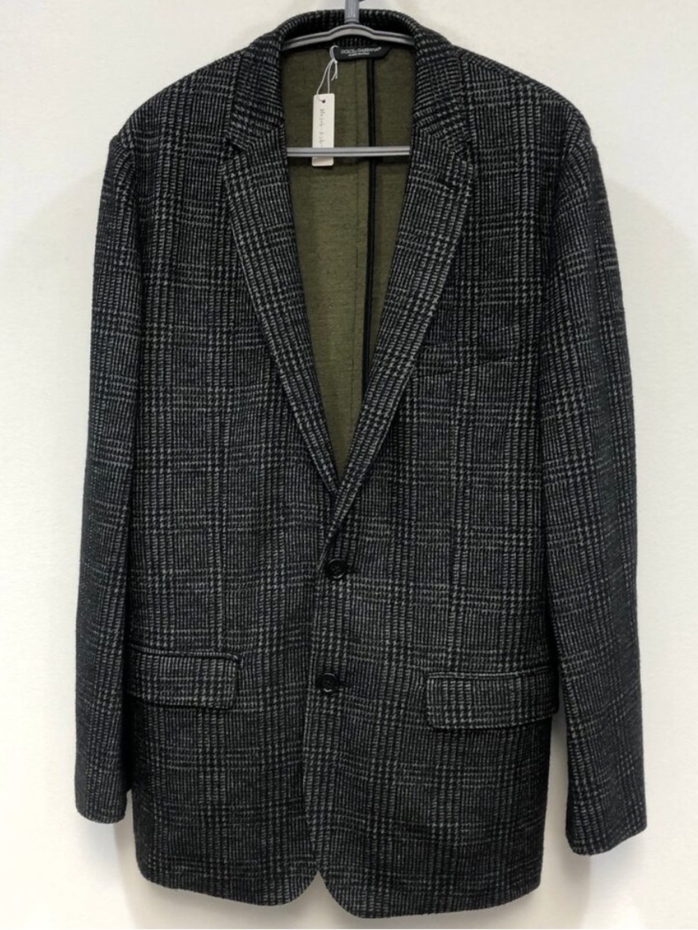 Dolce & Gabbana Charcoal Glen Plaid Wool-Blend Blazer